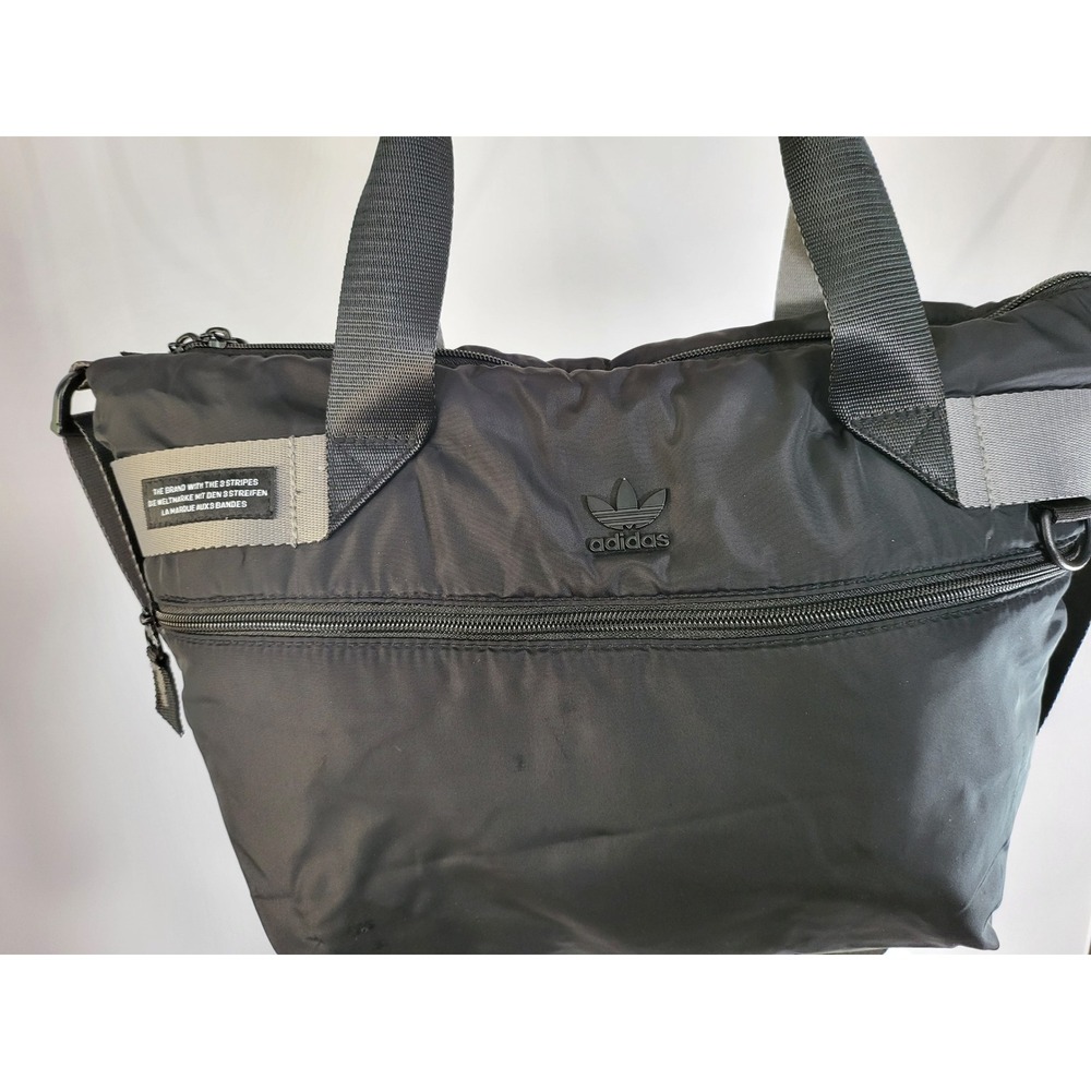 Adidas Originals Black Nylon Tote Bag Crossbody Puffer Shopper Tote Bag - Picture 2 of 8